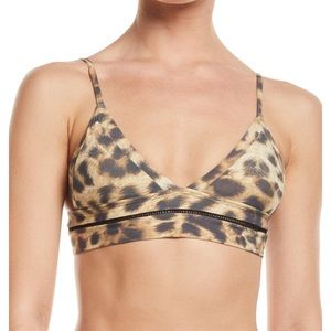 PilyQ Kylie Leopard-Print Triangle Bikini Swim Top